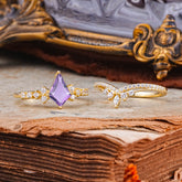 Luxury Kite-Cut Natural Amethyst Engagement Ring